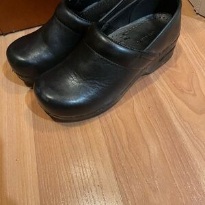Lands' End Black Leather Clogs